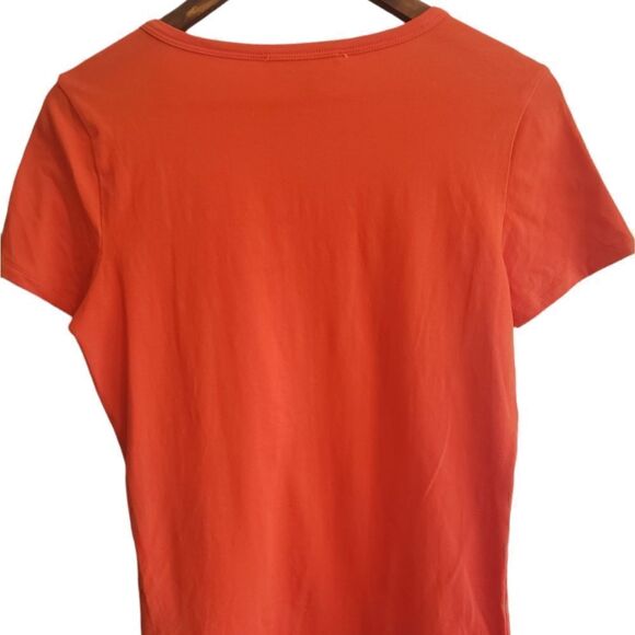 Michael Kors Orange Top with Gold Zippers - Picture 3 of 4